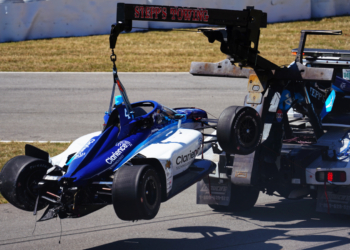 Malukas' car was hauled back to the garage area after his crash. Photo: Kevin Dejewski