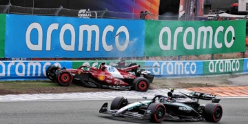 Charles Leclerc’s Dutch GP hopes ended after contact with Kimi Antonelli at Turn 3