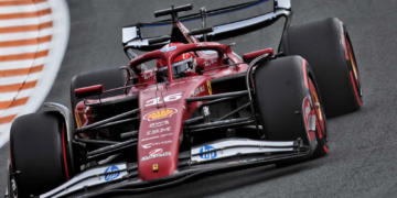 Charles Leclerc ended FP2 almost a second adrift of Lando Norris’s pace-setting McLaren