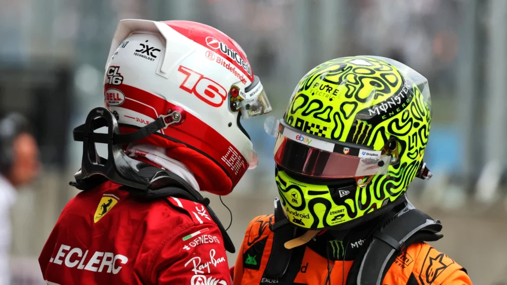Charles Leclerc usurped both McLaren drivers to take his first pole position of the season