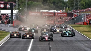 Charles Leclerc got a good launch from pole to lead into Turn 1