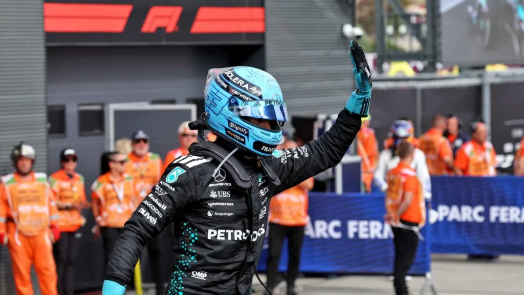 George Russell secured his sixth podium finish of the season at the Hungaroring