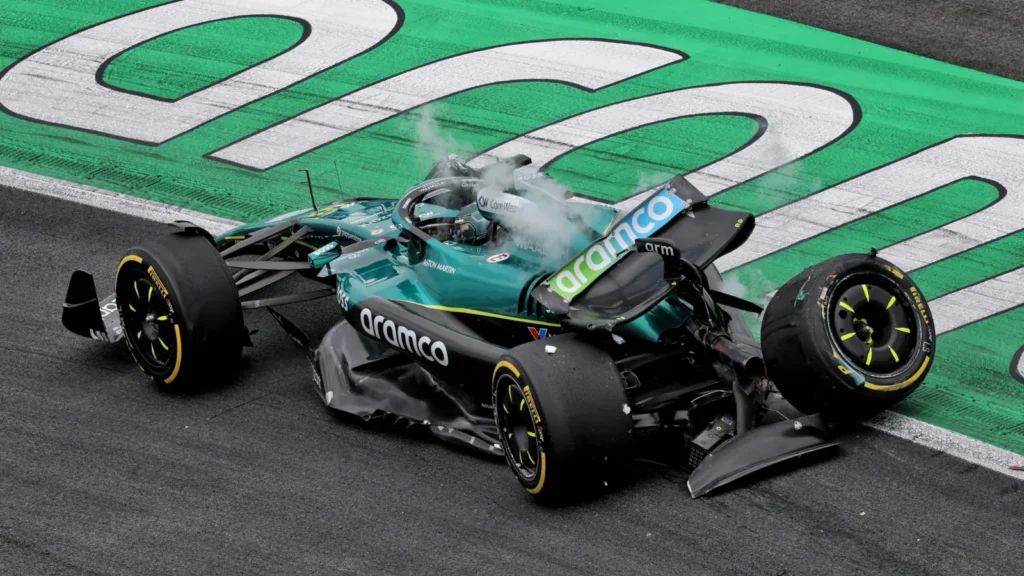 Lance Stroll's crash at Turn 3 brought out the red flags