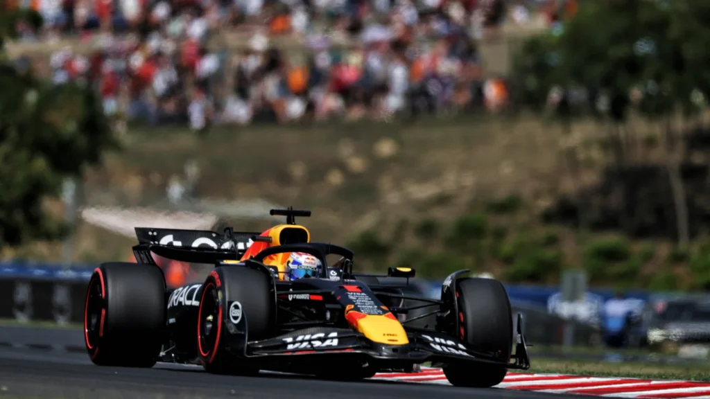 Max Verstappen qualified eighth at the Hungaroring, behind the Sauber of Gabriel Bortoleto