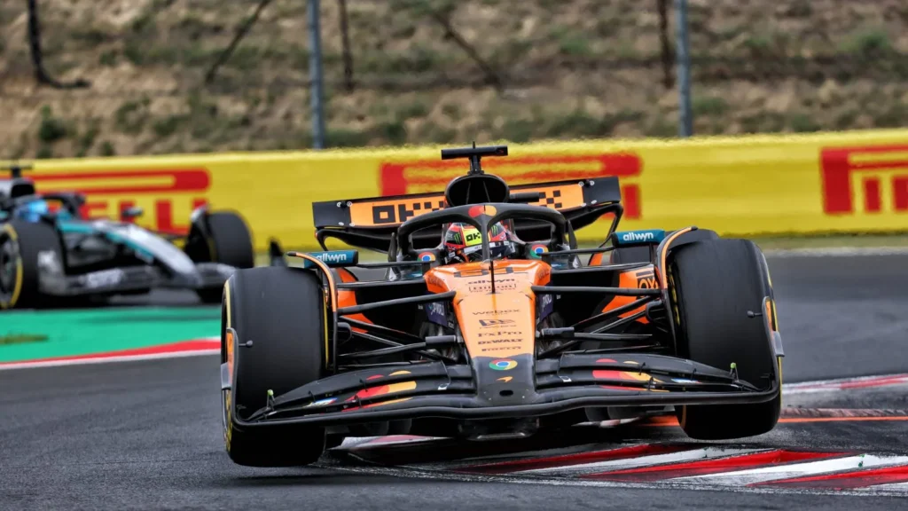 Oscar Piastri made quick work of Charles Leclerc after his second stop