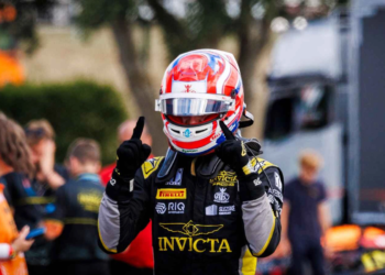 Roman Stanek secured a front row lockout for Invicta Racing after qualifying at the Hungaroring
