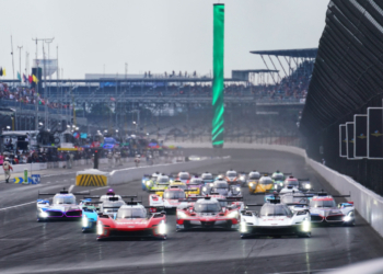 Cadillac’s Jack Aitken leads in IMSA with an hour gone at Indy