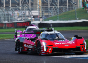 Cadillac’s Fred Vesti leads at Indianapolis at IMSA’s halfway mark
