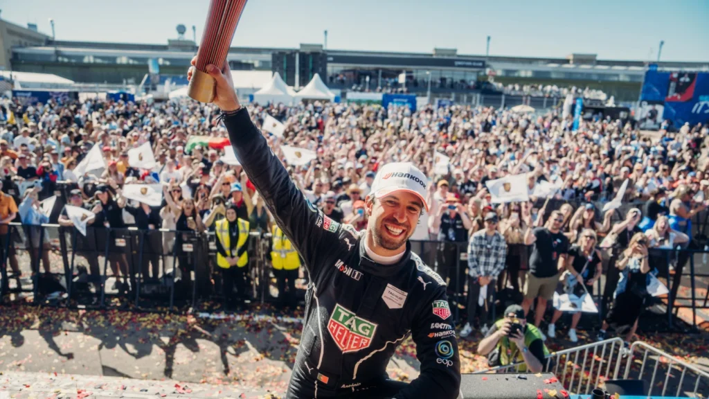 Antonio Felix da Costa took five victories for Porsche, including its first on home soil in Berlin, in Season 10. Image: TAG Heuer Porsche Formula E Team