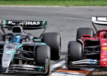 George Russell was unimpressed by the lack of penalty Charles Leclerc received for his fraught Dutch GP overtake