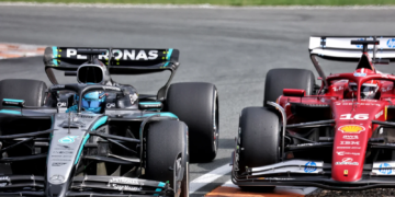 George Russell was unimpressed by the lack of penalty Charles Leclerc received for his fraught Dutch GP overtake