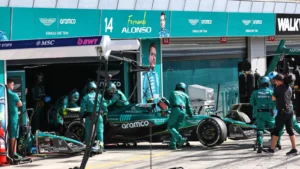 Fernando Alonso's Italian GP ended after a rear suspension failure
