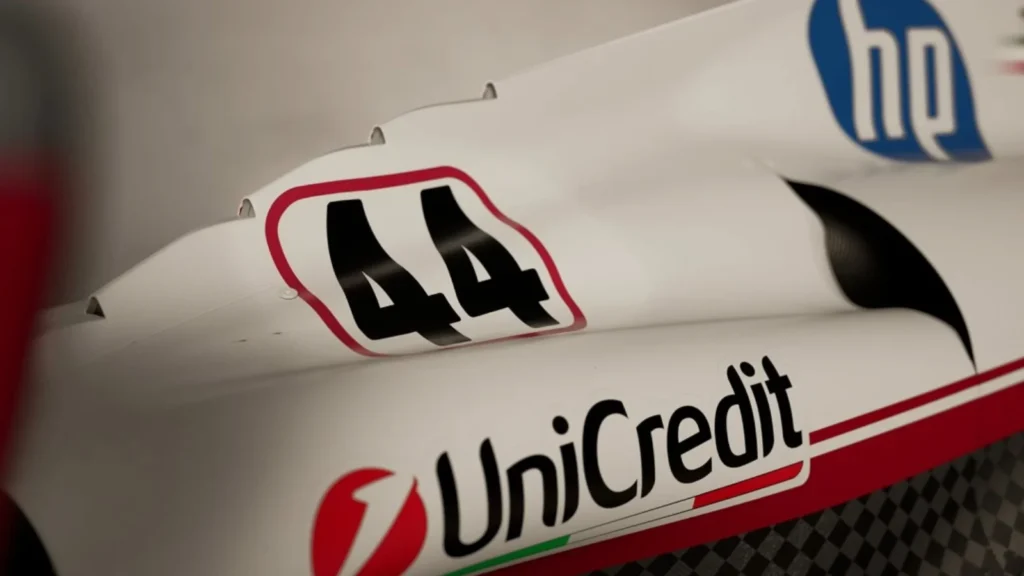 Ferrari's livery is based on the iconic 312T car