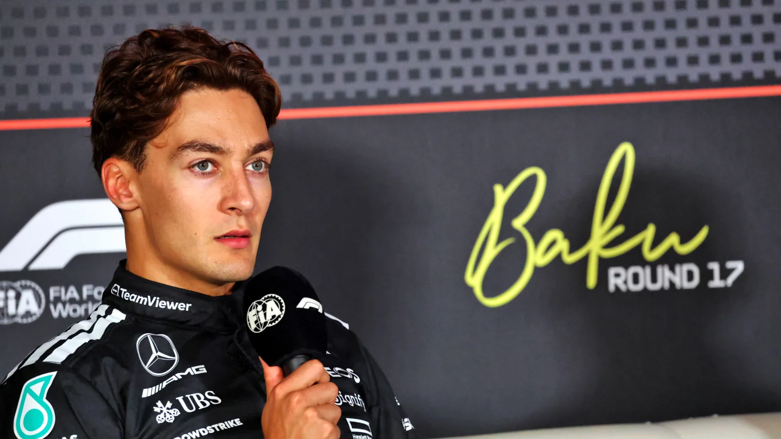 George Russell scooped second place in Baku