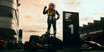 Sho Tsuboi celebrates a Super Formula Victory.