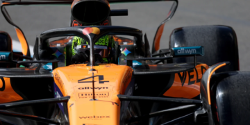 Lando Norris qualified down in seventh for the Azerbaijan GP