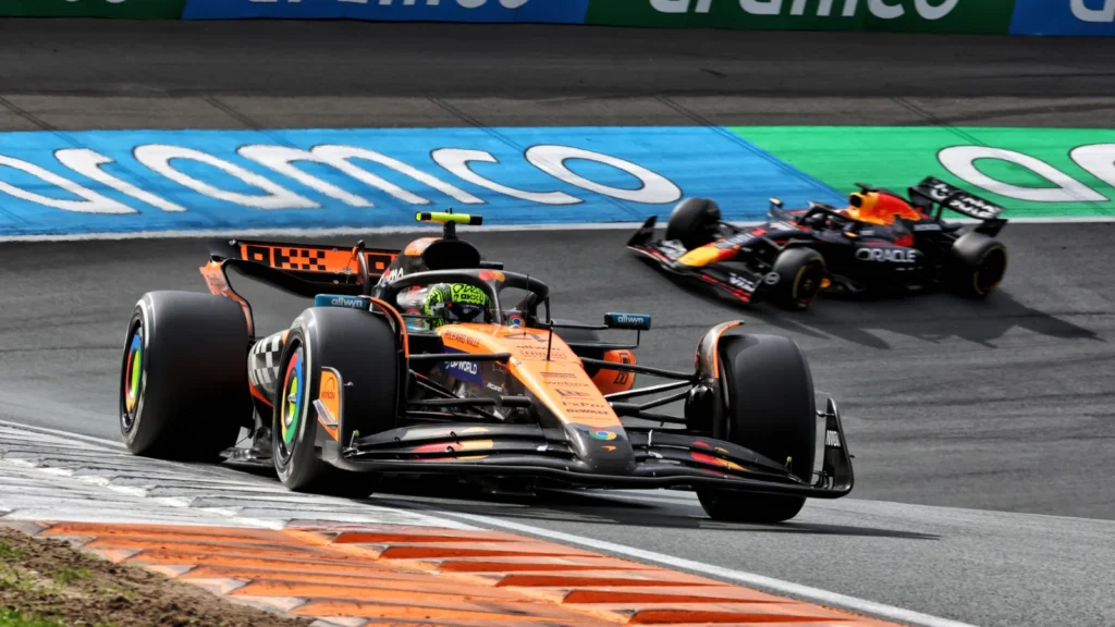 Lando Norris was running in second place in the Dutch GP before his retirement