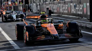 Lando Norris had to complete his initial Q3 run without a tow