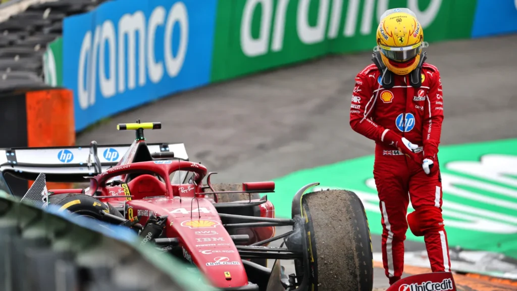 Lewis Hamilton crashed out of the Dutch GP, ending his chances of a morale-boosting result