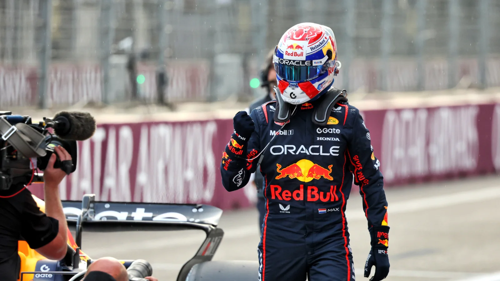 Max Verstappen took pole position in Baku after a chaotic qualifying