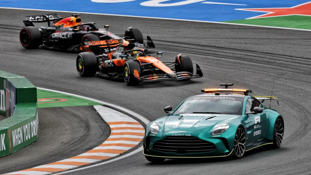 Oscar Piastri survived a late Safety Car restart to win at Zandvoort