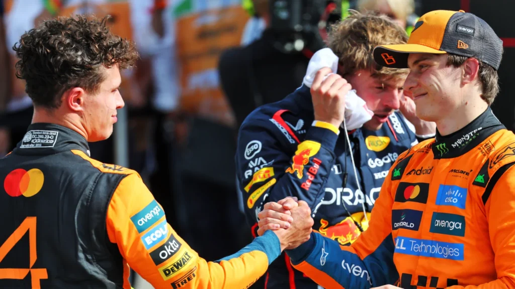 Oscar Piastri conceded second place to McLaren team-mate Lando Norris late in the Italian GP