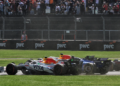 Carlos Sainz picked up damage on the opening lap in Mexico