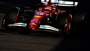 Charles Leclerc lines up on the front row for the F1 Mexico City GP
