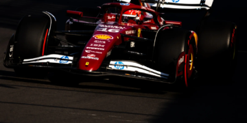 Charles Leclerc lines up on the front row for the F1 Mexico City GP