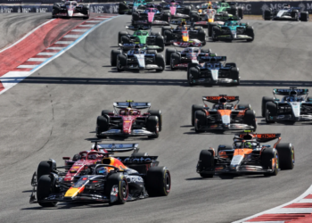Lando Norris lost out to Charles Leclerc at the start of the US GP