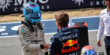 George Russell settled for second behind Max Verstappen in the Austin Sprint Race