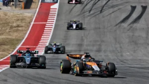 George Russell was stuck behind Oscar Piastri for the entirety of the US GP