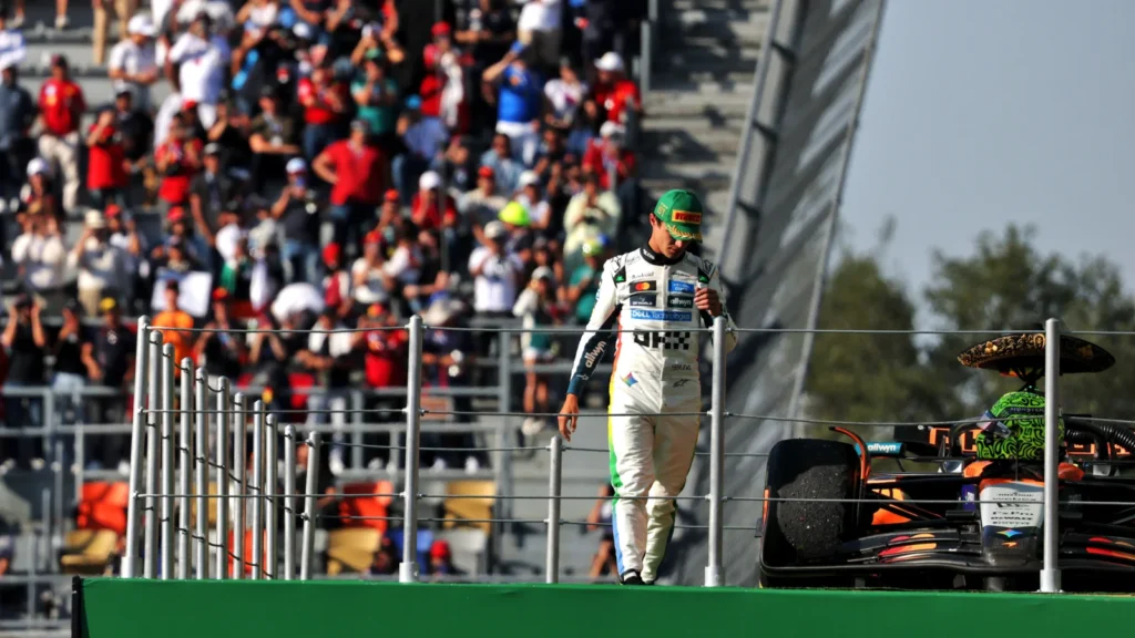 Lando Norris did not receive the most heroic of welcomes after winning the Mexico GP