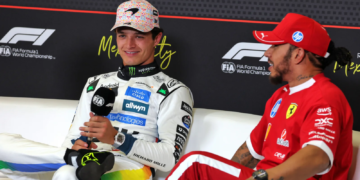 Lewis Hamilton has vowed to be "aggressive" just behind Lando Norris on the grid