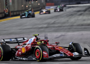 Lewis Hamilton nursed his Ferrari to the finish in Singapore
