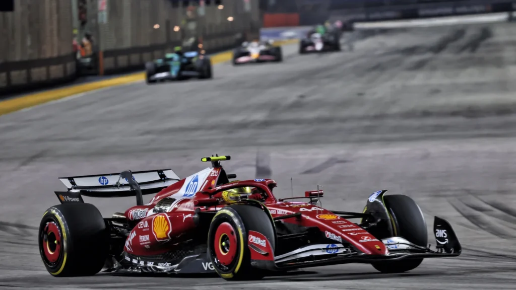 Lewis Hamilton was docked five seconds after a late brake failure saw him take to take to the run-off areas of the track