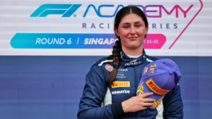Lia Block claimed her maiden F1A win in Singapore