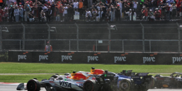 Carlos Sainz's sudden turn to the left had race-ending consequences for Liam Lawson in Mexico