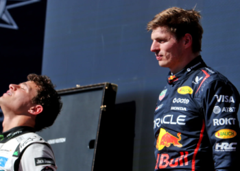 Max Verstappen is closing on the McLaren drivers