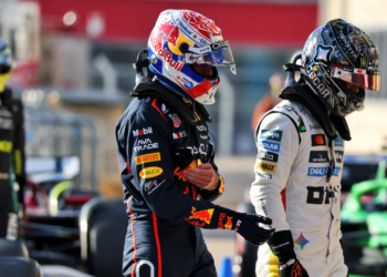 Max Verstappen is breathing down the McLaren drivers' necks