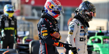 Max Verstappen is breathing down the McLaren drivers' necks