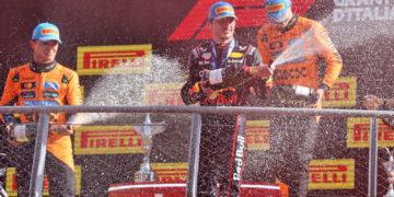 Max Verstappen is hunting down the two McLaren drivers