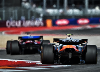 Lando Norris was stuck behind Charles Leclerc for much of the US GP
