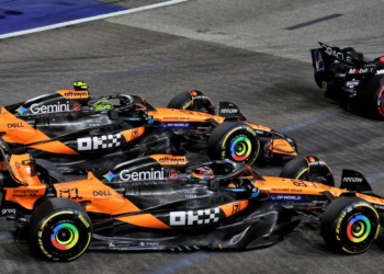 Lando Norris and Oscar Piastri touched at Turn 3 on the opening lap of the Singapore GP
