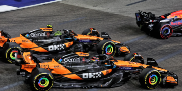 Lando Norris and Oscar Piastri touched at Turn 3 on the opening lap of the Singapore GP