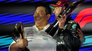 Petronas CEO Taufik and George Russell celebrated the team's win at the Singapore GP