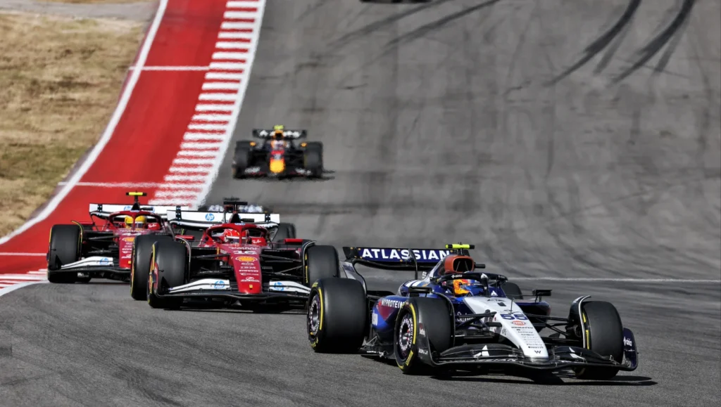Carlos Sainz held back the two Ferraris to take a sensational third in the United States GP sprint