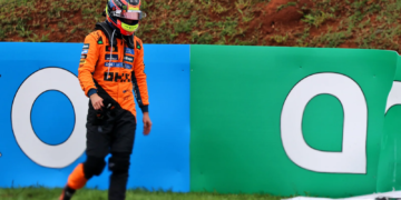 Oscar Piastri crashed out of the Sprint Race in Brazil