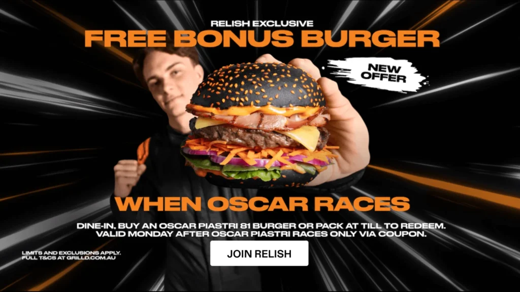 Oscar Piastri meal new Grill'd promotion