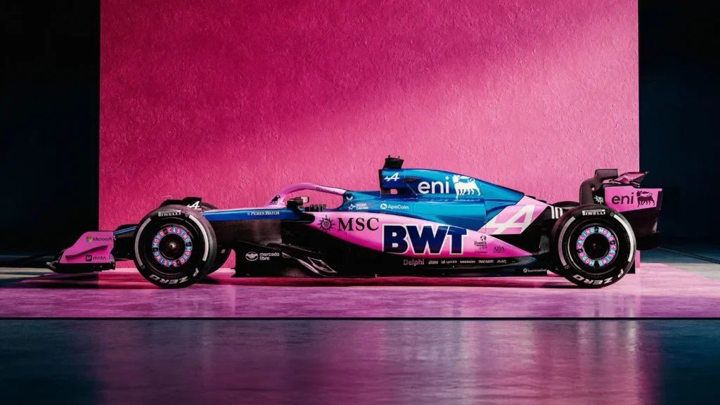 Alpine has added more pink to its traditional colour scheme